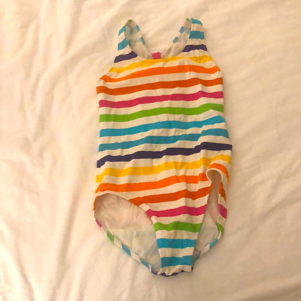 Rainbow Stripe One Piece Swimsuit